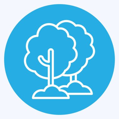 Icon Tree. suitable for Garden symbol. blue eyes style. simple design editable. design template vector. simple illustration