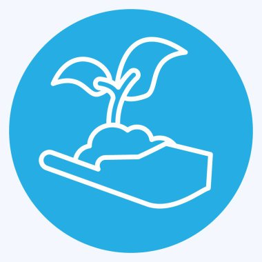 Icon Seed Plant. suitable for Garden symbol. blue eyes style. simple design editable. design template vector. simple illustration