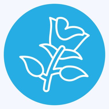 Icon Rose. suitable for Garden symbol. blue eyes style. simple design editable. design template vector. simple illustration