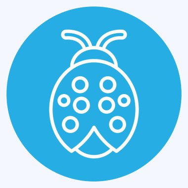 Icon Ladybug. suitable for Garden symbol. blue eyes style. simple design editable. design template vector. simple illustration