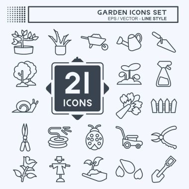Icon Set Garden. suitable for Garden symbol. line style. simple design editable. design template vector. simple illustration