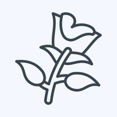 Icon Rose. suitable for Garden symbol. line style. simple design editable. design template vector. simple illustration