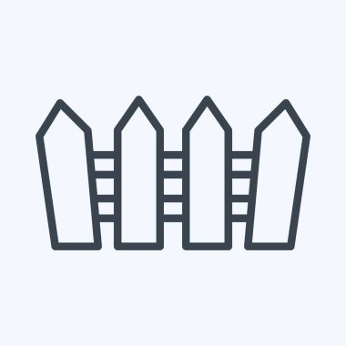 Icon Fence. suitable for Garden symbol. line style. simple design editable. design template vector. simple illustration