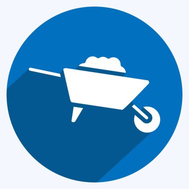 Icon Wheelbarrow. suitable for Garden symbol. long shadow style. simple design editable. design template vector. simple illustration