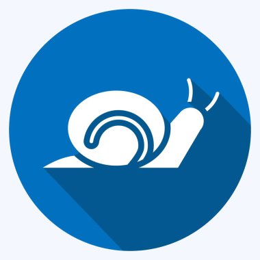Icon Snail. suitable for Garden symbol. long shadow style. simple design editable. design template vector. simple illustration