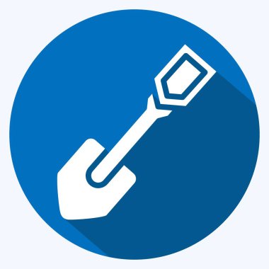 Icon Shove. suitable for Garden symbol. long shadow style. simple design editable. design template vector. simple illustration