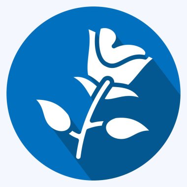 Icon Rose. suitable for Garden symbol. long shadow style. simple design editable. design template vector. simple illustration