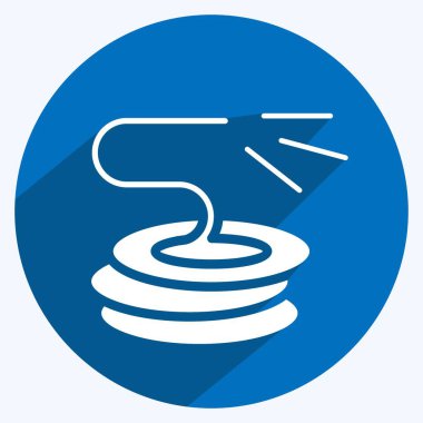 Icon Hose. suitable for Garden symbol. long shadow style. simple design editable. design template vector. simple illustration