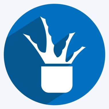Icon Aloe Vera. suitable for Garden symbol. long shadow style. simple design editable. design template vector. simple illustration