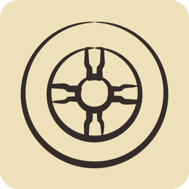 Simge Lastiği. Otomotiv sembolü için uygun. El çizimi tarzı. Basit tasarım düzenlenebilir