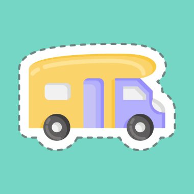 Sticker line cut Motor Automotive. suitable for Automotive symbol. simple design editable. design template vector. simple illustration