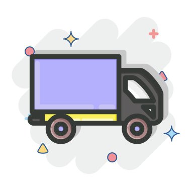 Icon Truck. suitable for Automotive symbol. comic Style. simple design editable. design template vector. simple illustration