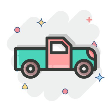 Icon Pick Up. suitable for Automotive symbol. comic Style. simple design editable. design template vector. simple illustration