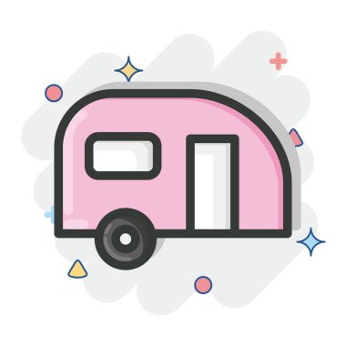 Icon caravan. suitable for Automotive symbol. comic Style. simple design editable. design template vector. simple illustration