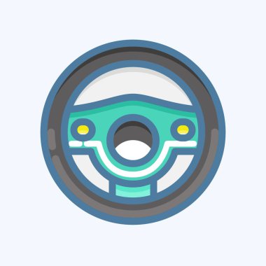 Icon teering Wheel. suitable for Automotive symbol. doodle style. simple design editable. design template vector. simple illustration