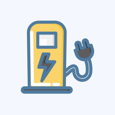 Icon Charging Station. suitable for Automotive symbol. doodle style. simple design editable. design template vector. simple illustration