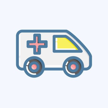 Icon Ambulance. suitable for Automotive symbol. doodle style. simple design editable. design template vector. simple illustration