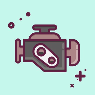 Icon Engine Warning. suitable for Automotive symbol. MBE style. simple design editable. design template vector. simple illustration