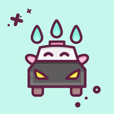 Icon Car Wash. suitable for Automotive symbol. MBE style. simple design editable. design template vector. simple illustration