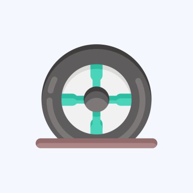 Icon Tire Flat. suitable for Automotive symbol. flat style. simple design editable. design template vector. simple illustration