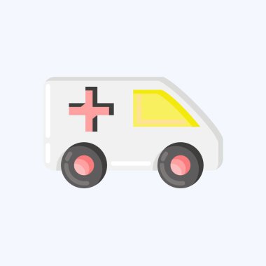Icon Ambulance. suitable for Automotive symbol. flat style. simple design editable. design template vector. simple illustration