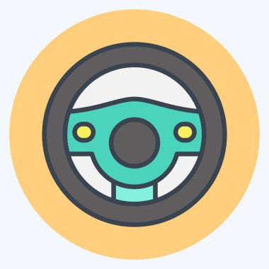 Icon teering Wheel. suitable for Automotive symbol. color mate style. simple design editable. design template vector. simple illustration