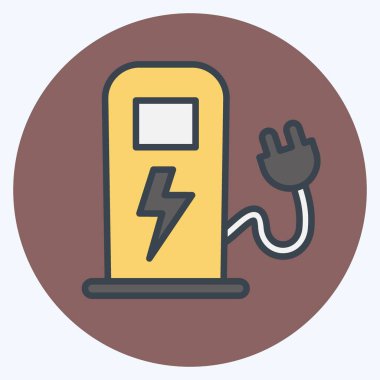 Icon Charging Station. suitable for Automotive symbol. color mate style. simple design editable. design template vector. simple illustration