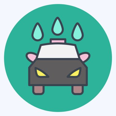 Icon Car Wash. suitable for Automotive symbol. color mate style. simple design editable. design template vector. simple illustration