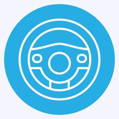 Icon teering Wheel. suitable for Automotive symbol. blue eyes style. simple design editable. design template vector. simple illustration