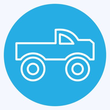Icon Monster Car. suitable for Automotive symbol. blue eyes style. simple design editable. design template vector. simple illustration