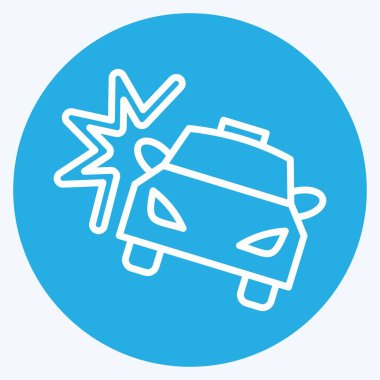 Icon Car Crash. suitable for Automotive symbol. blue eyes style. simple design editable. design template vector. simple illustration