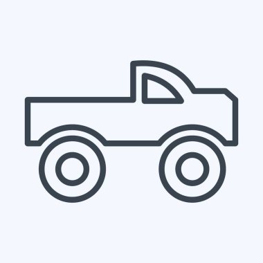 Icon Monster Car. suitable for Automotive symbol. line style. simple design editable. design template vector. simple illustration