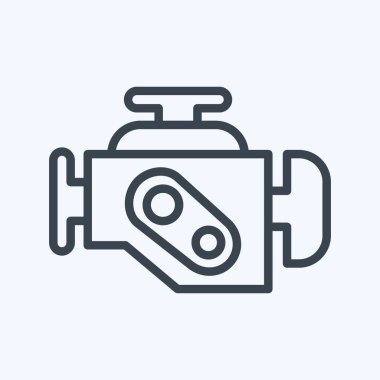 Icon Engine Warning. suitable for Automotive symbol. line style. simple design editable. design template vector. simple illustration