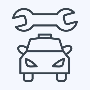 Icon Car Mechanic. suitable for Automotive symbol. line style. simple design editable. design template vector. simple illustration