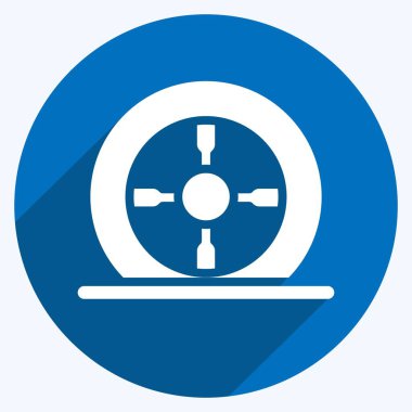 Icon Tire Flat. suitable for Automotive symbol. long shadow style. simple design editable. design template vector. simple illustration