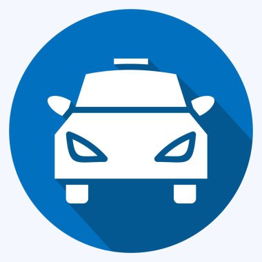 Icon Taxi. suitable for Automotive symbol. long shadow style. simple design editable. design template vector. simple illustration