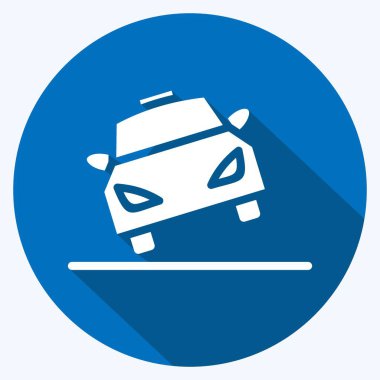 Icon Car Tilt. suitable for Automotive symbol. long shadow style. simple design editable. design template vector. simple illustration