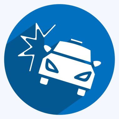 Icon Car Crash. suitable for Automotive symbol. long shadow style. simple design editable. design template vector. simple illustration