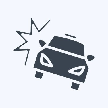 Icon Car Crash. suitable for Automotive symbol. glyph style. simple design editable. design template vector. simple illustration