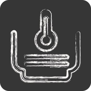 Simge sıcaklığı. Çamaşır sembolüyle ilgili. Tebeşir stili. Basit dizayn edilebilir. Basit resimleme