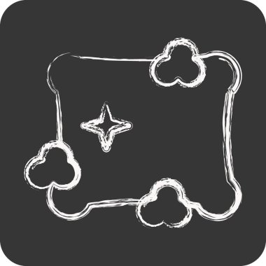 Simge Yastık Temizliği. Çamaşır sembolüyle ilgili. Tebeşir stili. Basit dizayn edilebilir. Basit resimleme