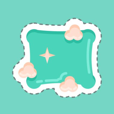 Sticker line cut Pillow Clean. related to Laundry symbol. simple design editable. simple illustration, good for prints