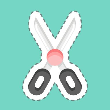 Sticker line cut Clothes Repair. related to Laundry symbol. simple design editable. simple illustration, good for prints