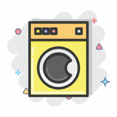 Icon Washing Machine. related to Laundry symbol. Comic Style. simple design editable. simple illustration, good for prints