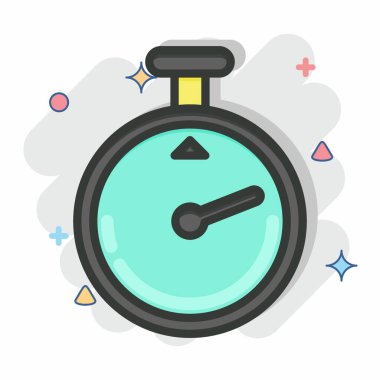 Icon Timer. related to Laundry symbol. Comic Style. simple design editable. simple illustration, good for prints
