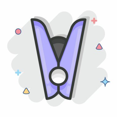Icon Clothespin. related to Laundry symbol. Comic Style. simple design editable. simple illustration, good for prints