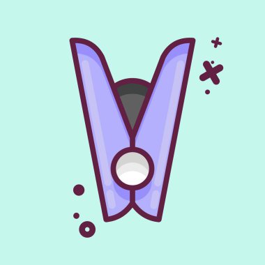 Icon Clothespin. related to Laundry symbol. MBE style. simple design editable. simple illustration, good for prints