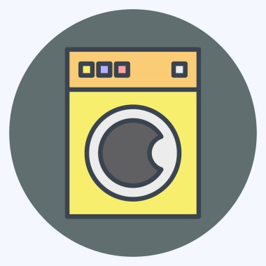Icon Washing Machine. related to Laundry symbol. color mate style. simple design editable. simple illustration, good for prints
