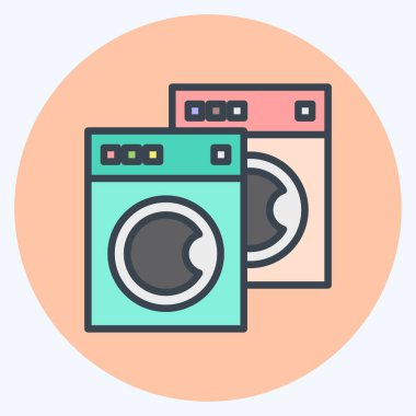 Icon Washing Machines. related to Laundry symbol. color mate style. simple design editable. simple illustration, good for prints