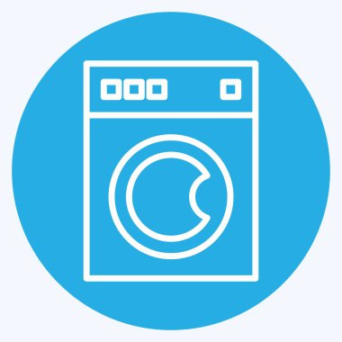 Icon Washing Machine. related to Laundry symbol. blue eyes style. simple design editable. simple illustration, good for prints